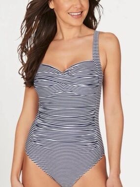 Striped One-Piece Swimwear